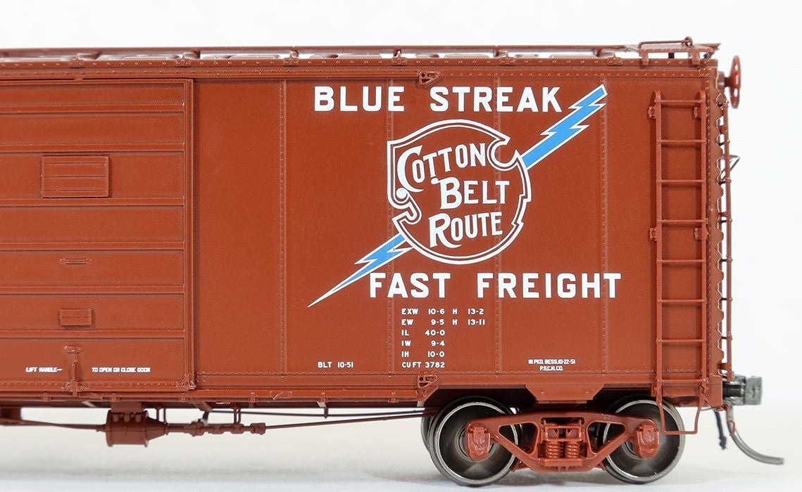 Tangent Scale Models HO 23122-09 Pullman-Standard Southern Pacific Lines Postwar 40'6" Box Car w/ 7′ Door St. Louis Southwest Brown 'Delivery 1951+' SSW #33914