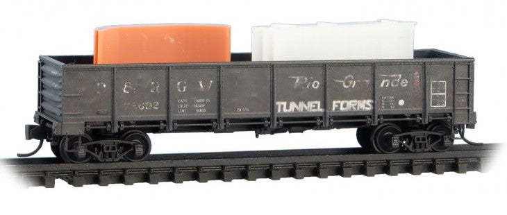 Micro Trains Line N 993 02 244 40' Drop-Bottom Gondola w/Tunnel Forms Load Denver & Rio Grande Western D&RGW 3-Pack - Foam Nest