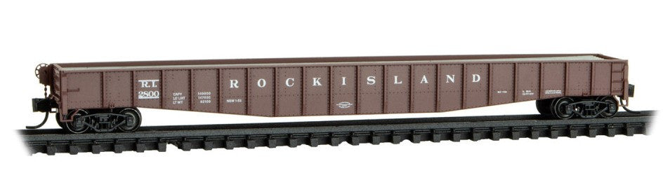 Micro Trains Line N 107 00 120 65' Mill Gondola with Drop Ends Rock Island RI #2800