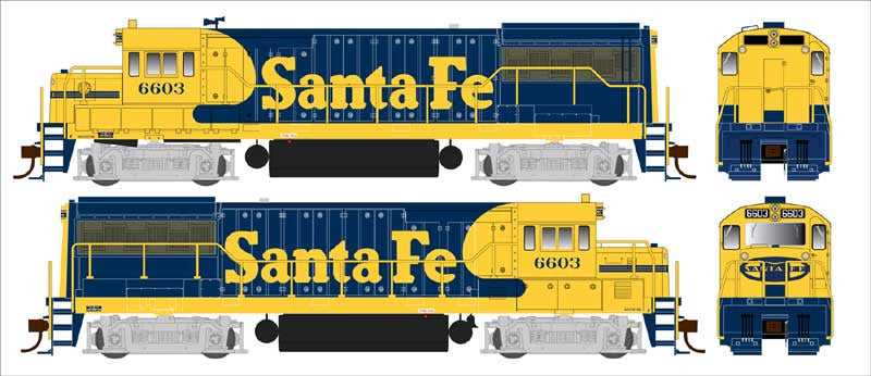 Bowser Executive Line HO 25175 DCC Ready GE U25B Phase IIa Locomotive Santa Fe 'Warbonnet' ATSF #6610