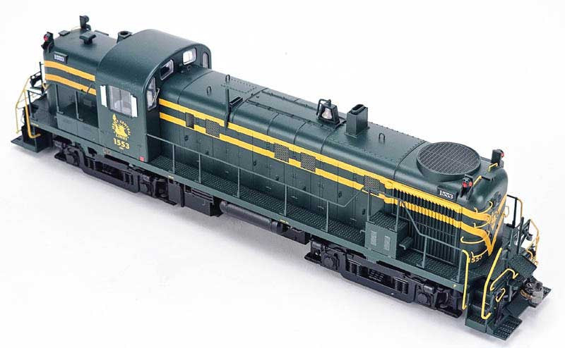Bowser Executive Line HO 25418 DCC/ESU LokSound V5 Equipped Alco RS3 Phase 2 Locomotive Jersey Central 'Green w/Yellow Stripes' CNJ #1550