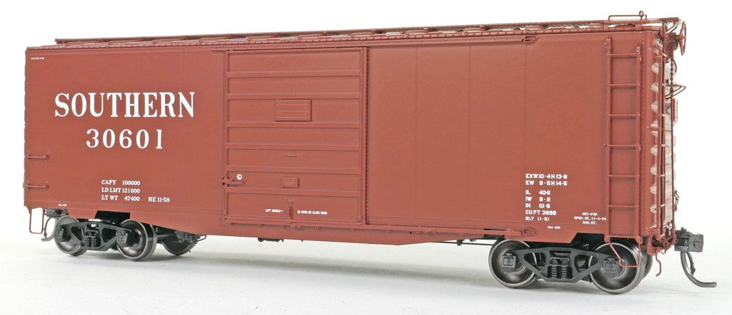 Tangent Scale Models HO 26017-01 Pullman-Standard 40′ PS-1 9′ Door Boxcar Southern "Repaint 1958+" SOU #30558
