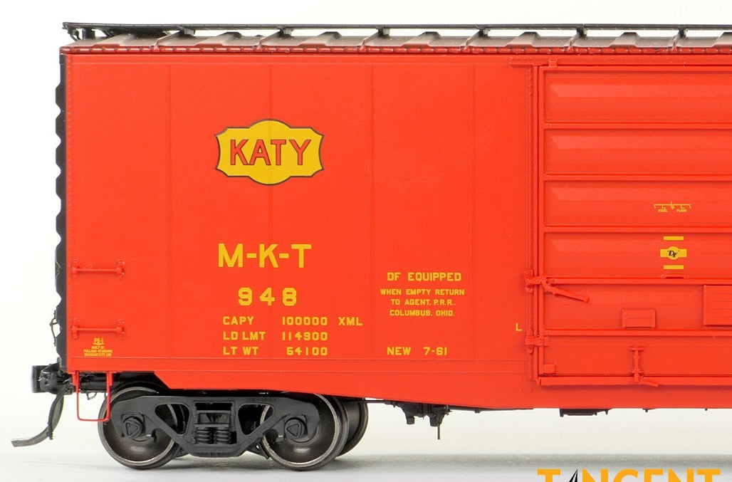 Tangent Scale Models HO 26025-04 Pullman-Standard 40′ PS-1 9′ Door Boxcar Missouri–Kansas–Texas "Delivery 7-1961" M-K-T #948