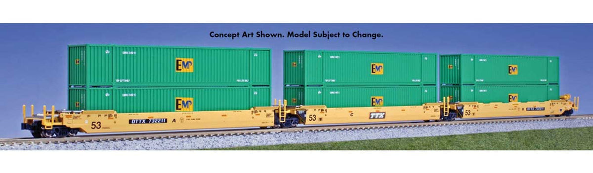Kato N 106-6187 Gunderson MAXI-IV 3-Unit Well Car with 6 53' Containers TTX DTTX #732256