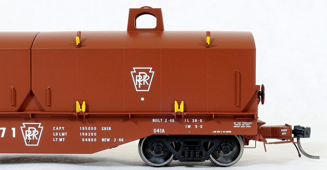 Tangent Scale Models HO 27010-01 PRR Samuel Rea Shops G41A Coil Car 'G41A Delivery 1966' w/ Hoods Pennsylvania Railroad PRR #387121