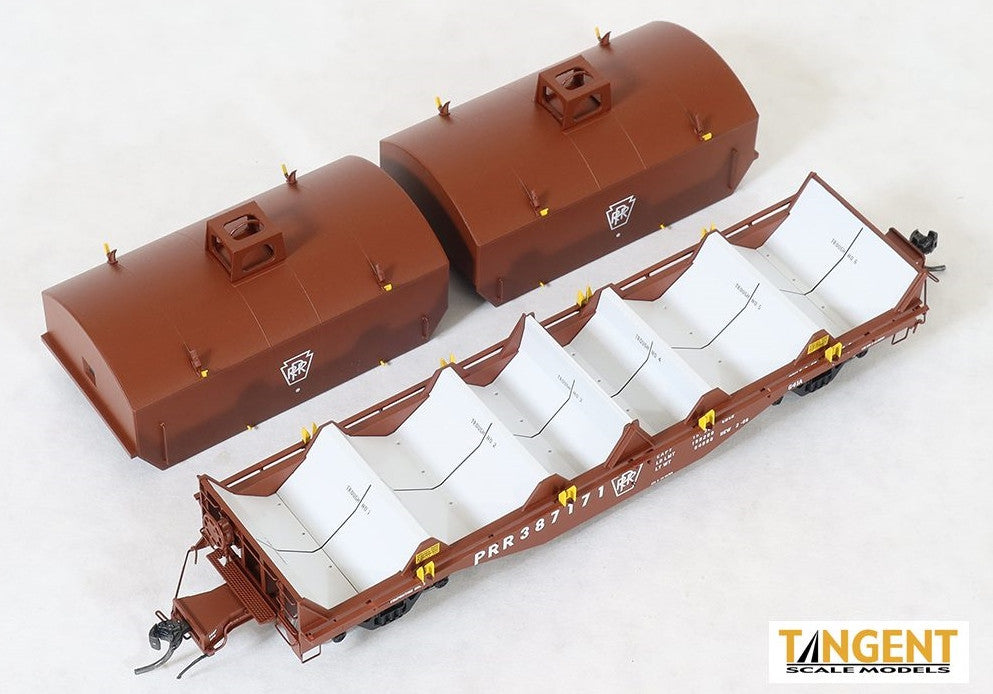 Tangent Scale Models HO 27010-01 PRR Samuel Rea Shops G41A Coil Car 'G41A Delivery 1966' w/ Hoods Pennsylvania Railroad PRR #387121