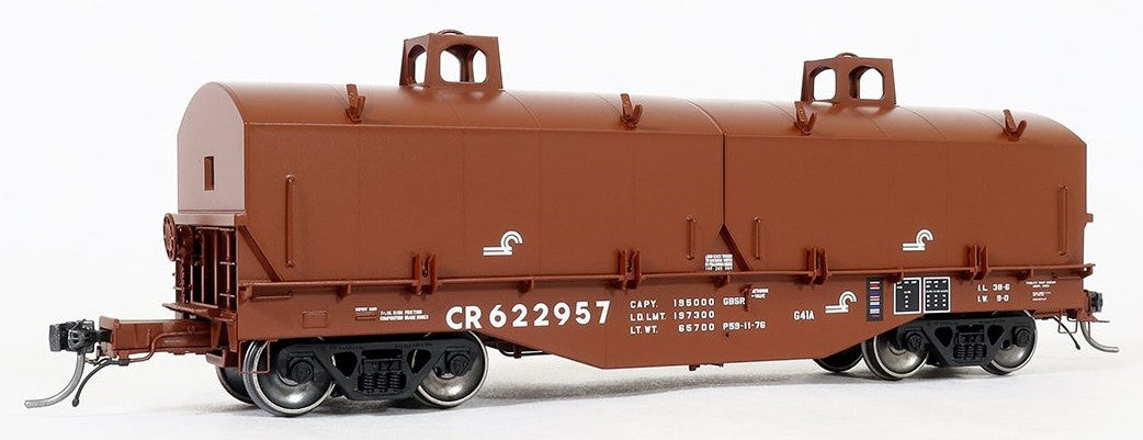 Tangent Scale Models HO 27012-12 PRR Samuel Rea Shops G41A Coil Car 'G41A Repaint 1976' w/ Hoods Conrail CR #622971
