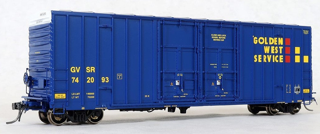 Tangent Scale Models HO 29013-05 Gunderson Brothers 50' 6089cf High Cube Double Plug Door Box Car Golden West Service 'B-70-43 Repaint 1996+' GVSR #742045