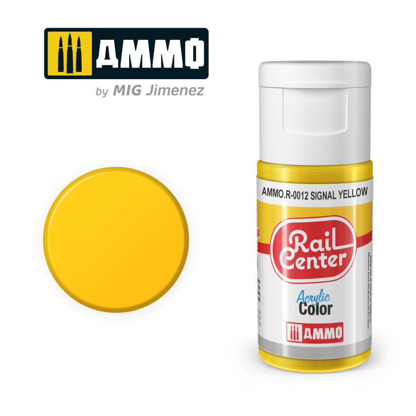 AMMO RailCenter Acrylic Color AMMO.R-0012 SIGNAL YELLOW- 15ml Bottle