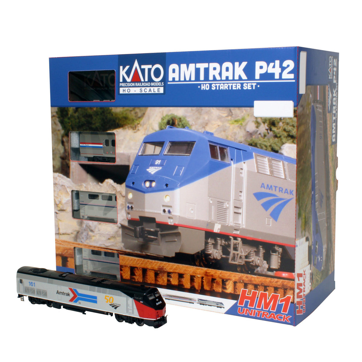 Kato HO 30-3003 HM1 Amtrak P42 Superliner Starter Set w/ Amtrak #161 PH 1 Locomotive