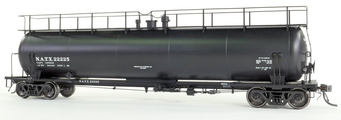 Tangent Scale Models HO 31011-01 NACC 1963-Design 20,500 Gallon Non-Insulated Tank Car NATX 'Black Lease Delivery 1966' NATX #22223