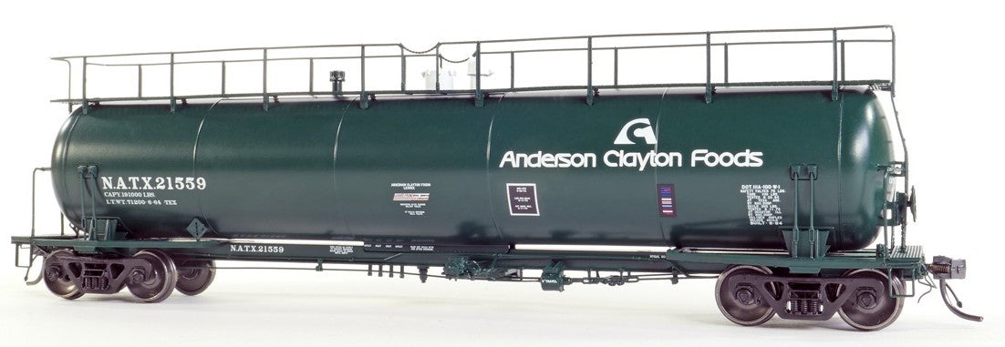 Tangent Scale Models HO 31012-01 NACC 1963-Design 20,500 Gallon Non-Insulated Tank Car 'Anderson Clayton Foods 1973+' NATX #21546