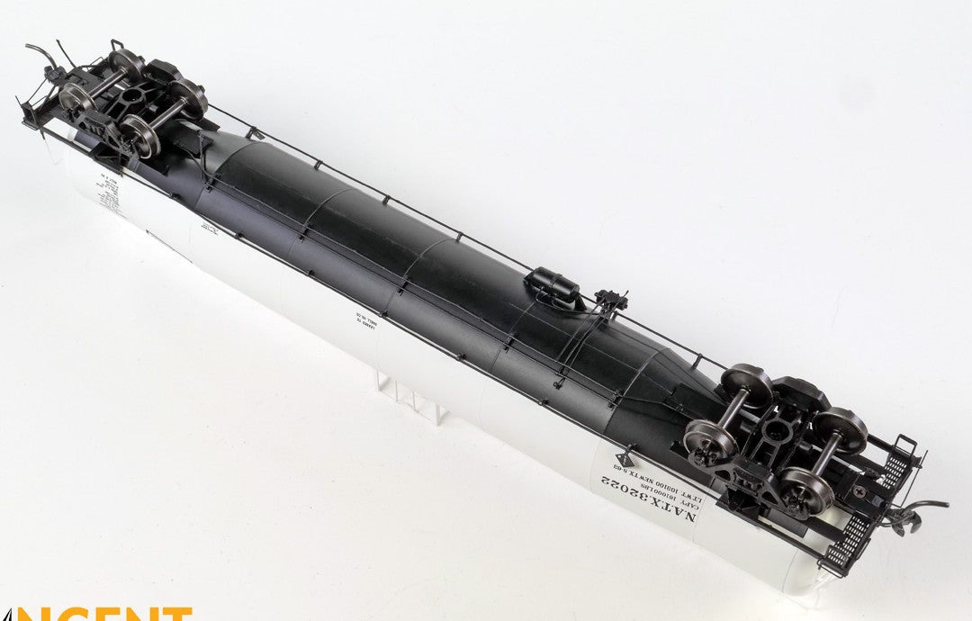 Tangent Scale Models HO 31160-01 NACC 1963 Design 33,000 Gallon Dual Diameter LPG/AA Tank Car NATX 'White Lease Delivery 1963' NATX #32017