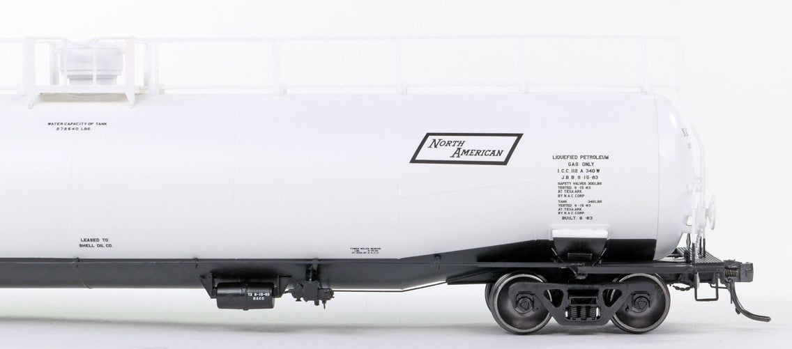 Tangent Scale Models HO 31160-03 NACC 1963 Design 33,000 Gallon Dual Diameter LPG/AA Tank Car NATX 'White Lease Delivery 1963' NATX #32020
