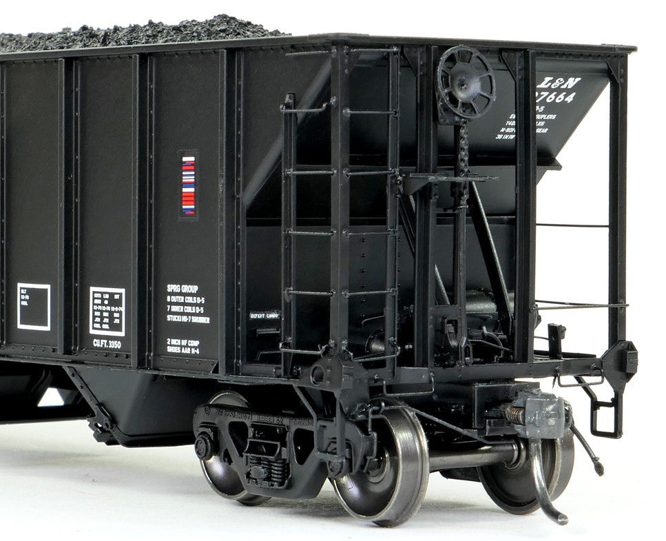 Tangent Scale Models HO 32016-02 Bethlehem Steel 3350CuFt Quad Coal Hopper Louisville & Nashville 'Delivery White Slant 1976' LN #197295