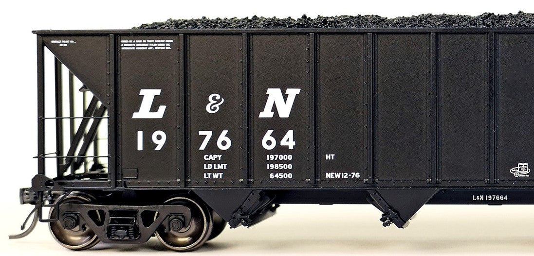 Tangent Scale Models HO 32016-01 Bethlehem Steel 3350CuFt Quad Coal Hopper Louisville & Nashville 'Delivery White Slant 1976' LN #197286