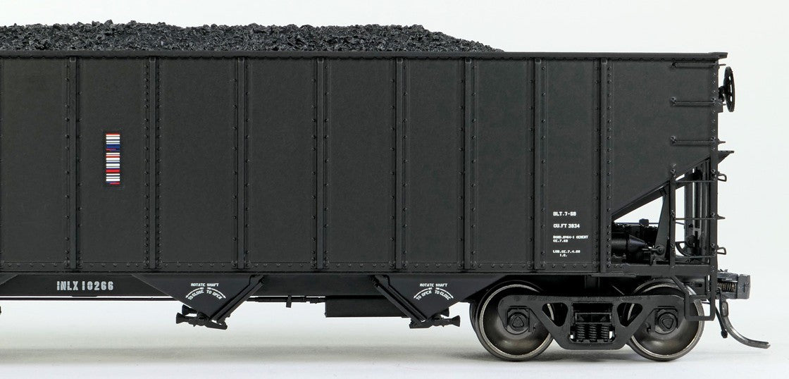 Tangent Scale Models HO 32111-17 IC Centralia Shops 3834CuFt Quad Coal Hopper Inland Steel 'Delivery Black 1968' INLX #10256