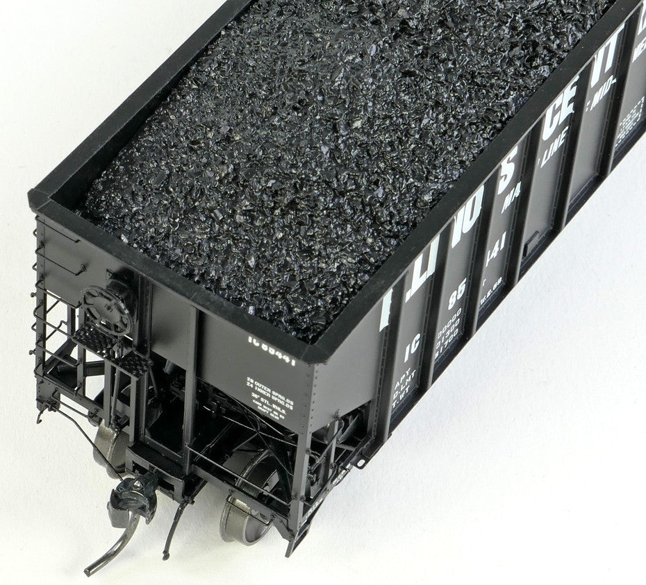Tangent Scale Models HO 32113-02 IC Centralia Shops 3834CuFt Quad Coal Hopper Illinois Central 'Delivery Black 1969' IC #85013