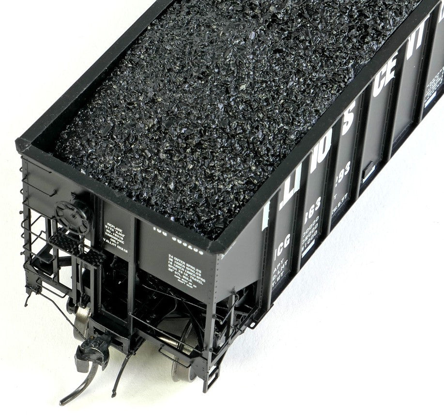 Tangent Scale Models HO 32114-19 IC Centralia Shops 3834CuFt Quad Coal Hopper Illinois Central Gulf 'Delivery Black 1977' ICG #363238
