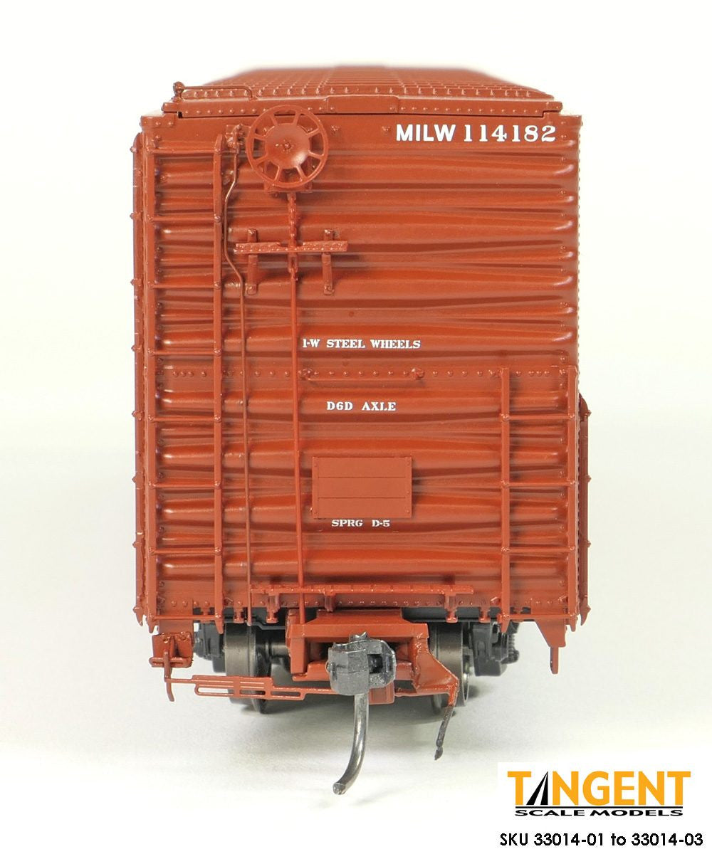 Tangent Scale Models HO 33014-03 Greenville 6,000CuFt 60' Double Door Box Car Milwaukee Road 'Red Repaint 1973+' MILW #114182