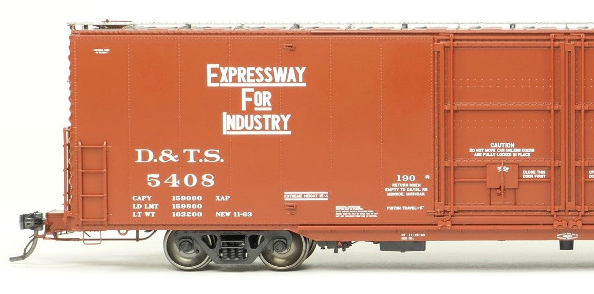 Tangent Scale Models HO 33016-01 Greenville 6,000CuFt 60' Double Door Box Car Detroit and Toledo Shore Line 'Delivery Red 11-1963' DTS #5400