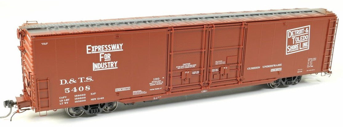 Tangent Scale Models HO 33016-02 Greenville 6,000CuFt 60′ Double Door Box Car Detroit and Toledo Shore Line 'Delivery Red 11-1963' D&TS #5401
