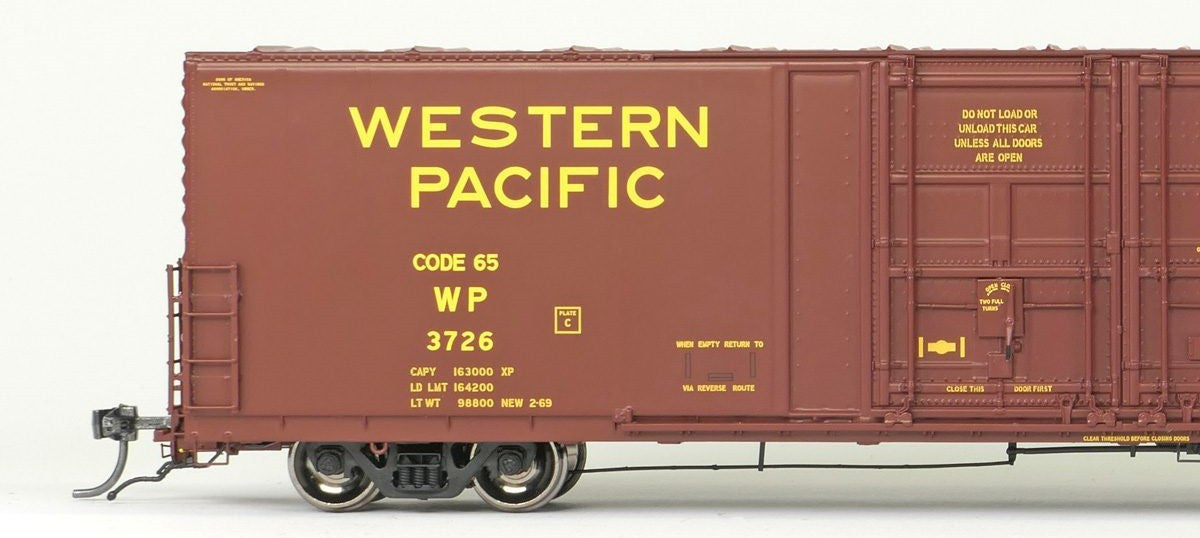 Tangent Scale Models HO 34013-02 Thrall 5880 60′ Double Plug Door Box Car Western Pacific 'Original Red 2-1969' WP #3727