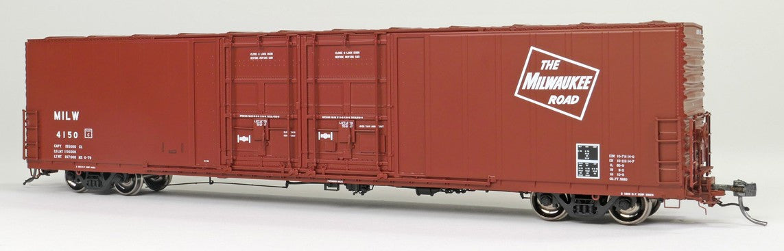 Tangent Scale Models HO 34016-01 Thrall 5,880CuFt 60′ Double Plug Door Box Car Milwaukee Road 'Repaint 6-1979' MILW #4150