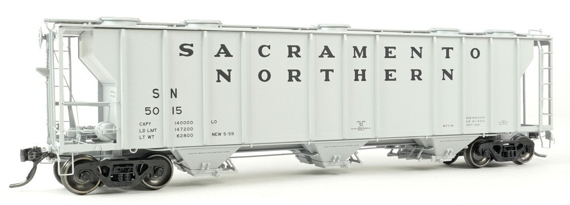 Tangent Scale Models HO 35014-01 PS-2 3215CuFt Covered Hopper Sacramento Northern 'Delivery Gray 5-1959' SN #5011