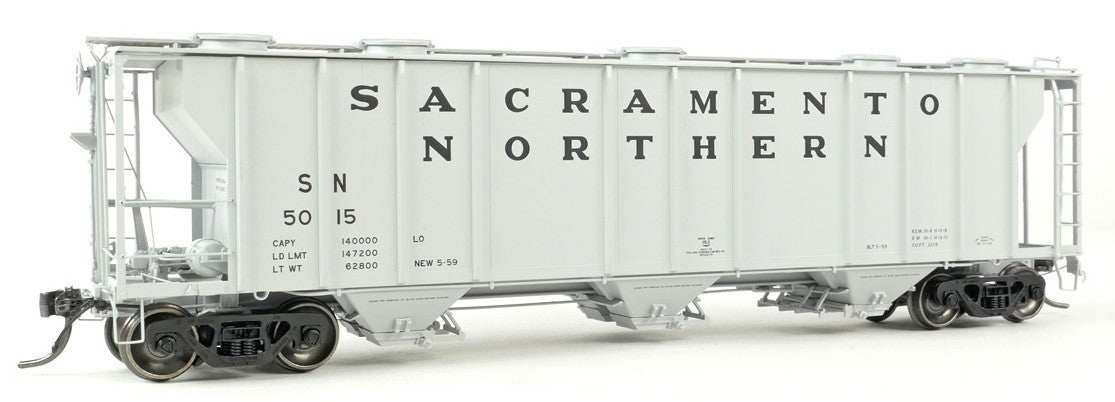 Tangent Scale Models HO 35014-02 PS-2 3215CuFt Covered Hopper Sacramento Northern 'Delivery Gray 5-1959' SN #5012