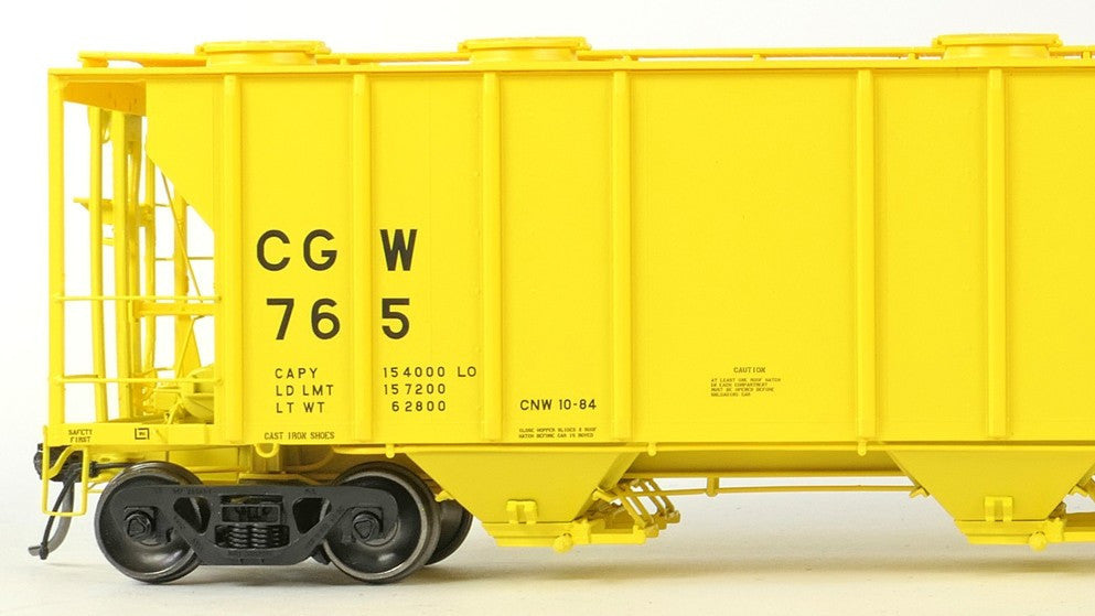 Tangent Scale Models HO 35016-02 PS-2 3215CuFt Covered Hopper Chicago Great Western 'Zito Repaint 1984' CGW #766