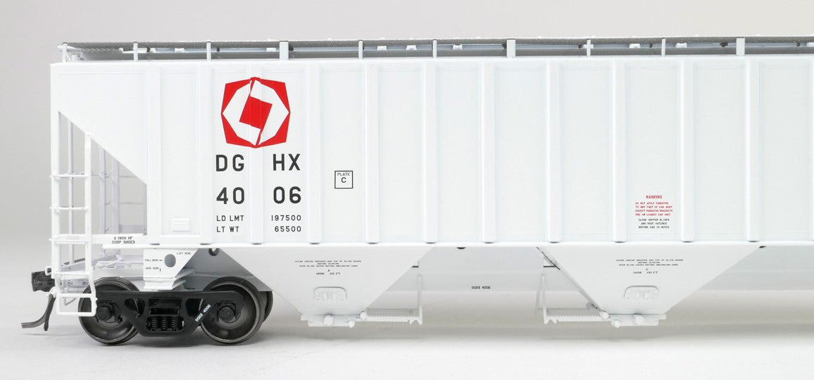 Tangent Scale Models HO 36013-01 Trinity Industries Inc 4750CuFt Covered Hopper DGHX 'Delivery Gray 4-1993' DGHX #4006