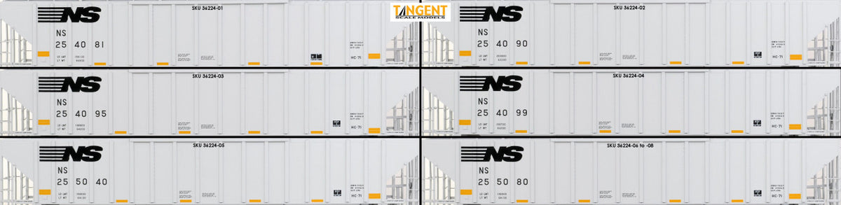 Tangent Scale Models HO 36224-02 NW Roanoke Shops 4750CuFt Covered Hopper Norfolk Southern 'Conspicuity HC-71 2005+' NS #254090