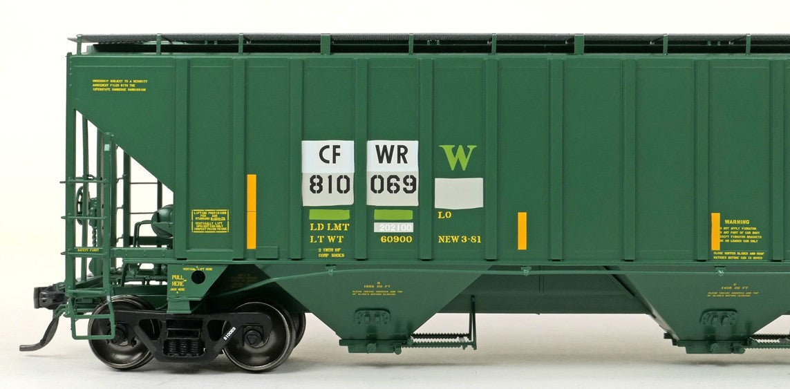 Tangent Scale Models HO 36362-02 PS4750 Covered Hopper Caney Fork and Western Railroad ex-CNW Restencil 2021+ CFWR #810181