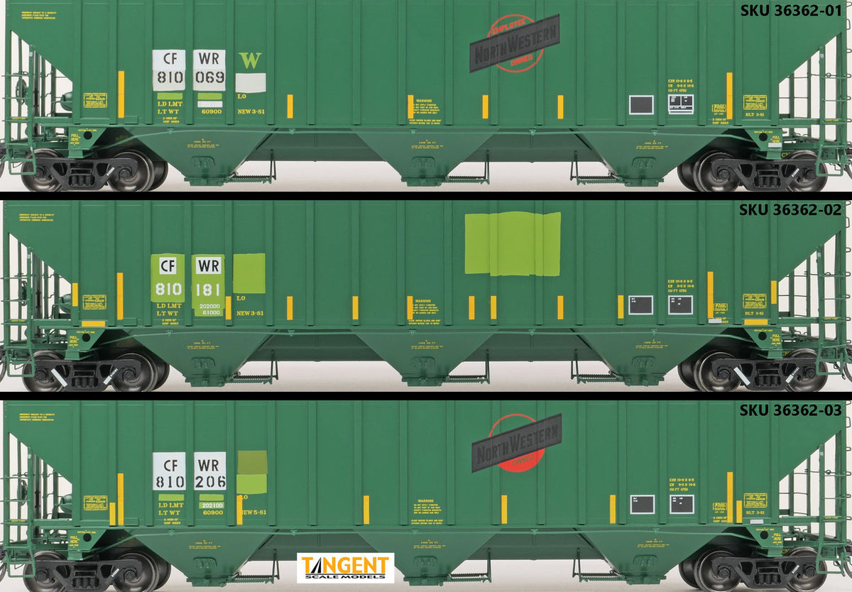 Tangent Scale Models HO 36362-02 PS4750 Covered Hopper Caney Fork and Western Railroad ex-CNW Restencil 2021+ CFWR #810181