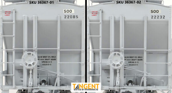 Tangent Scale Models HO 36367-01 PS4750 Covered Hopper Soo Lines ex-Producer’s Grain 1985+ SOO #22085