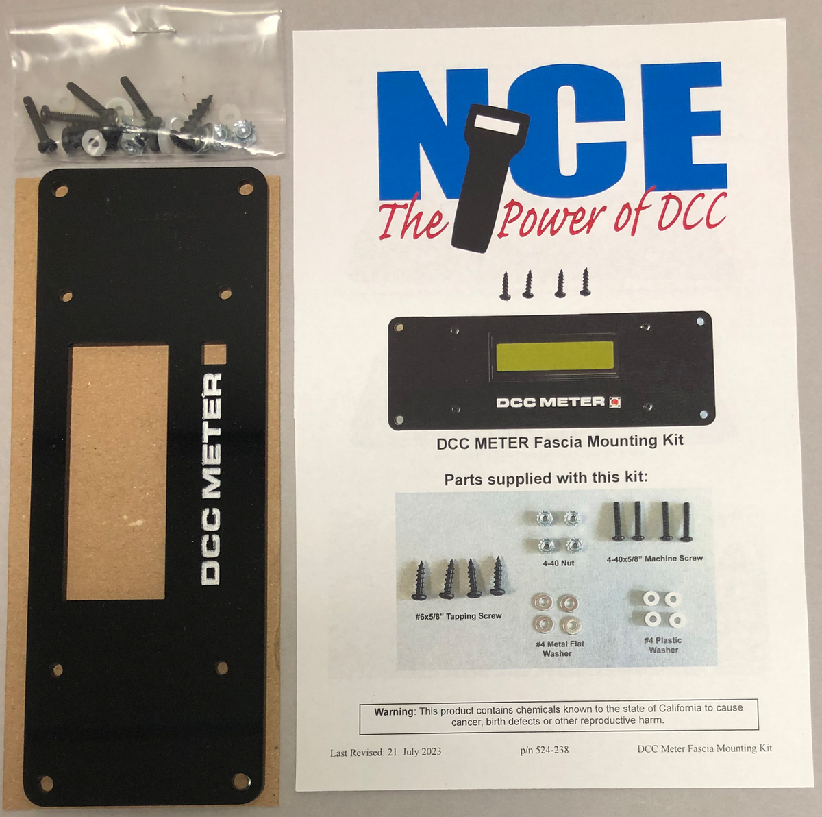 NCE DCC 5240328 Mounting plate for DCC Meter/Analyzer NCE 5240326