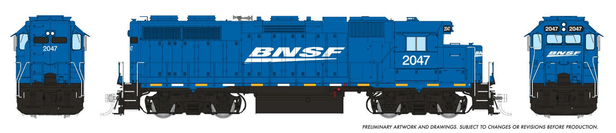 Rapido Trains Inc HO 38540 DCC/ESU LokSound V5 Equipped EMD GP38 w/ext cab BNSF "Blue Scheme" BNSF #2047