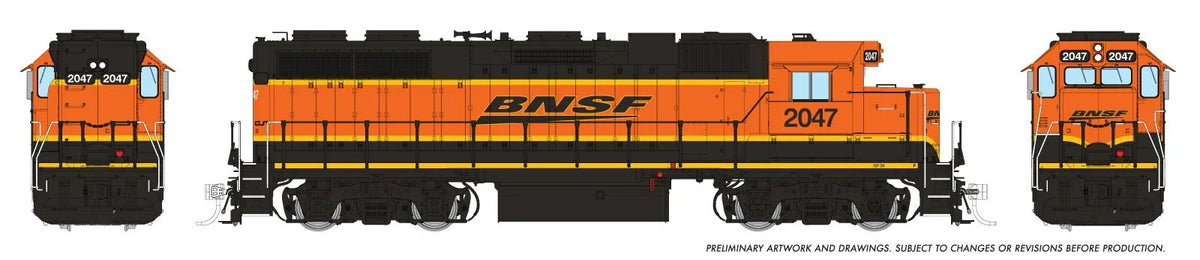 Rapido Trains Inc HO 38041 DCC Ready EMD GP38 w/ext cab BNSF "Heritage 3" BNSF #2047