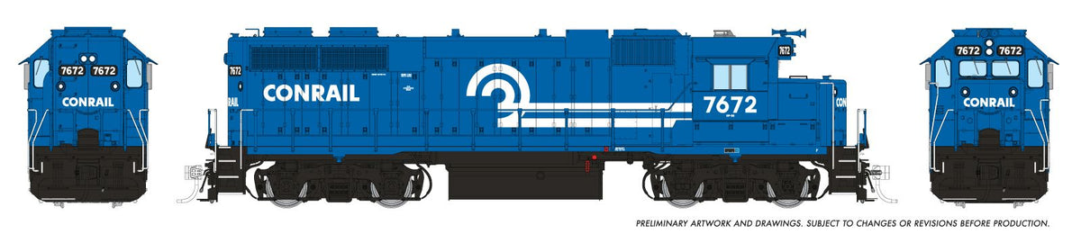Rapido Trains Inc HO 38546 DCC/ESU LokSound V5 Equipped EMD GP38 w/ext cab Conrail "Blue Scheme" CR #7672