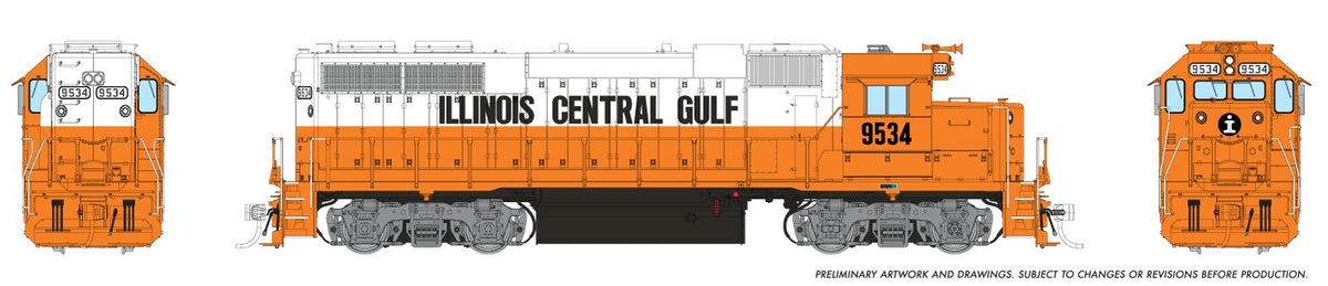 Rapido Trains Inc HO 38060 DCC Ready EMD GP38 Illinois Central Gulf "Orange & White" ICG #9534
