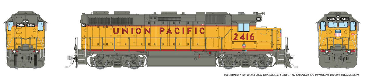 Rapido Trains Inc HO 38075 DCC Ready EMD GP38 Union Pacific "Dash-3 Rebuild" UP #2416