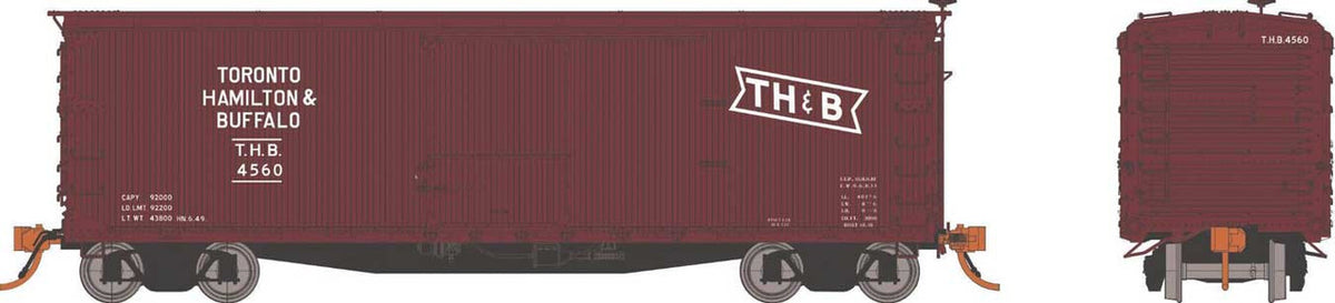 Rapido Trains Inc HO 130125A USRA 40' Double-Sheathed Wood Boxcar Toronto, Hamilton & Buffalo TH&B