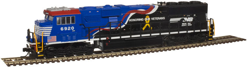 Atlas Master Silver Series N 40003960 DCC Ready EMD SD60E Locomotive with Ditchlights Norfolk Southern 'Honoring our Veterans' NS 6920