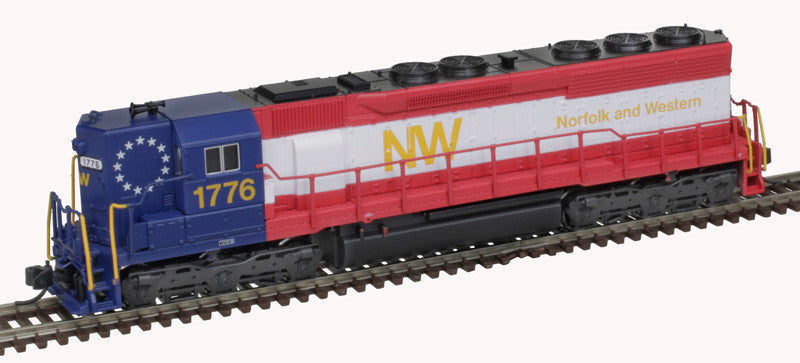 Atlas Master Gold Series N 40005593 DCC/Tsunami 2 Sound Equipped EMD SD45 High Short Hood Locomotive Norfolk & Western 'Bicentennial' NW #1776