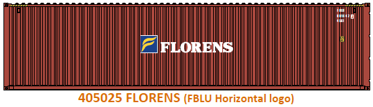 Jacksonville Terminal Company N 405025 40' High Cube Corrugated Side Containers Florens 'Brown' FBLU 2-pack