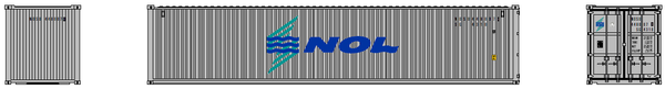 Jacksonville Terminal Company N 405343 40' Standard Height 8'6 corrugated side steel container NOL Neptune Orient Lines 'NOSU' 2-Pack