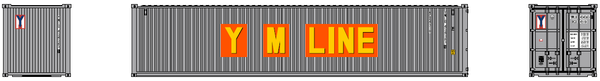 Jacksonville Terminal Company N 405345 40' Standard Height 8'6 corrugated side steel container YM LINE 'early scheme' YMLU 2-Pack