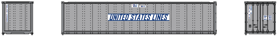 Jacksonville Terminal Company N 405667 40' Standard Height 8'6 Smooth-Side Containers United States Lines 2-Pack