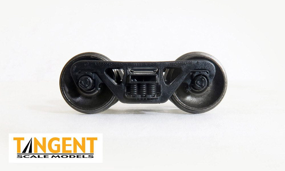 Tangent HO 406 100 Ton Barber S-2 Trucks with 36" Blackened Normal Tread 0.110" All-Metal Precision Wheelsets with Rotating Brenco-3 Bearings - 1 Pair